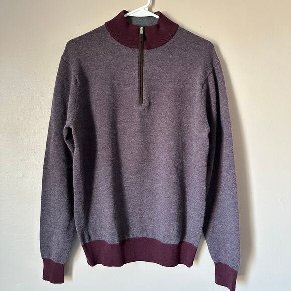 Peter Millar Merino Wool Quarter Zip Sweater Mens LARGE Pullover Preppy Golf - Picture 2 of 12